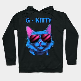 Cool Kitty Synthwave Retro Hoodie